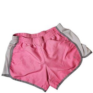 Danskin Pink & Gray Womens Running Athletic Shorts With Elastic Waistband